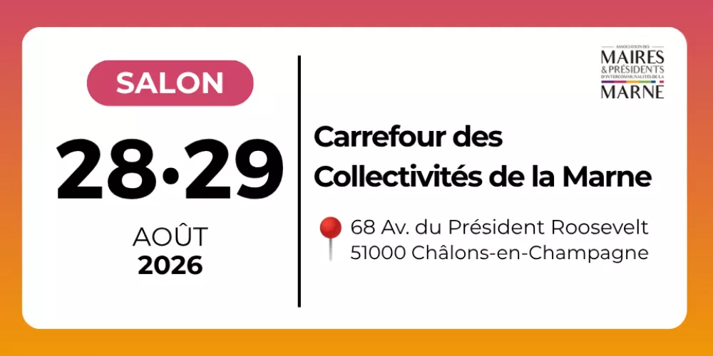 Bannière d'info sur le carrefour des collectivités de la Marne ou Citopia est présent