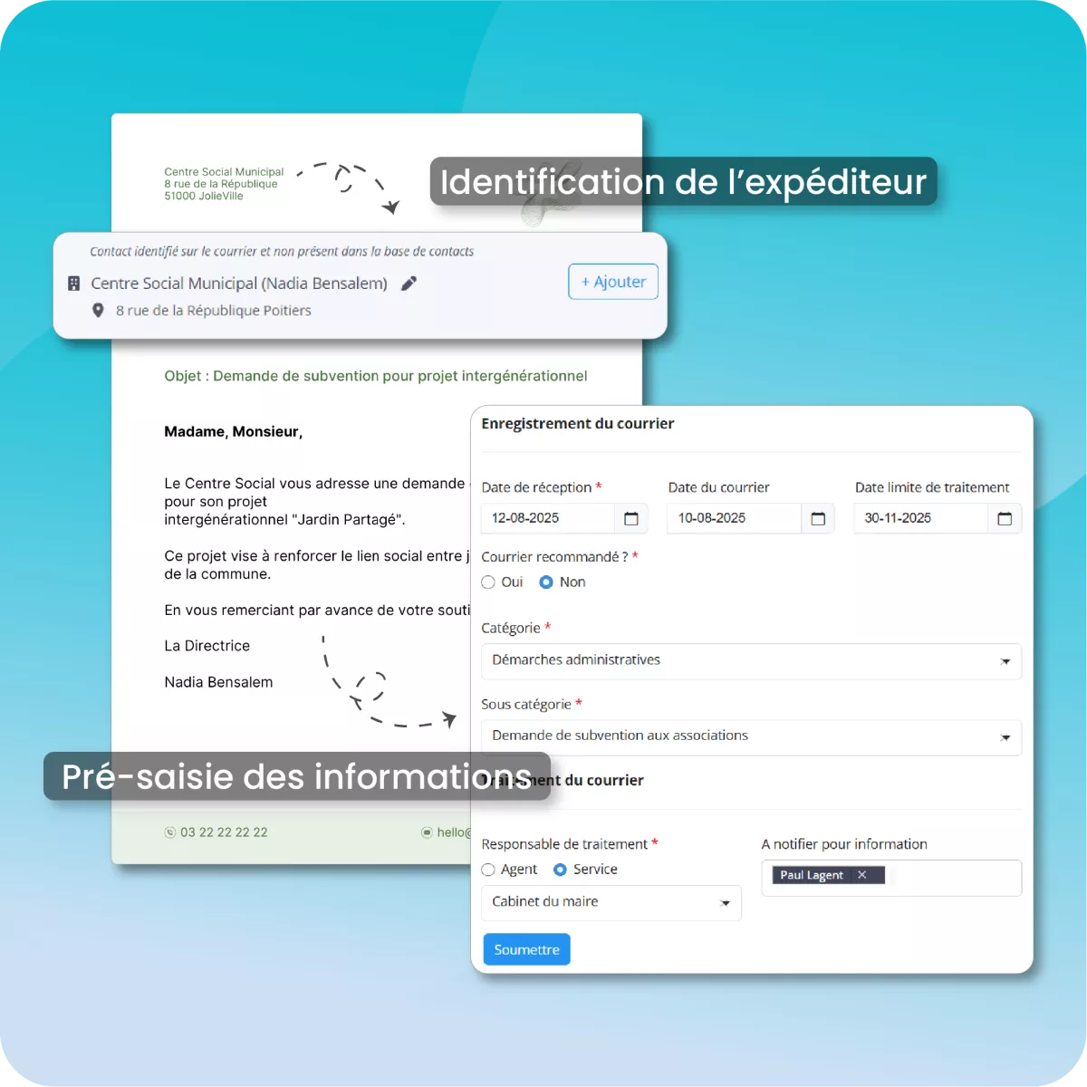 pré saisie par IA des courriers