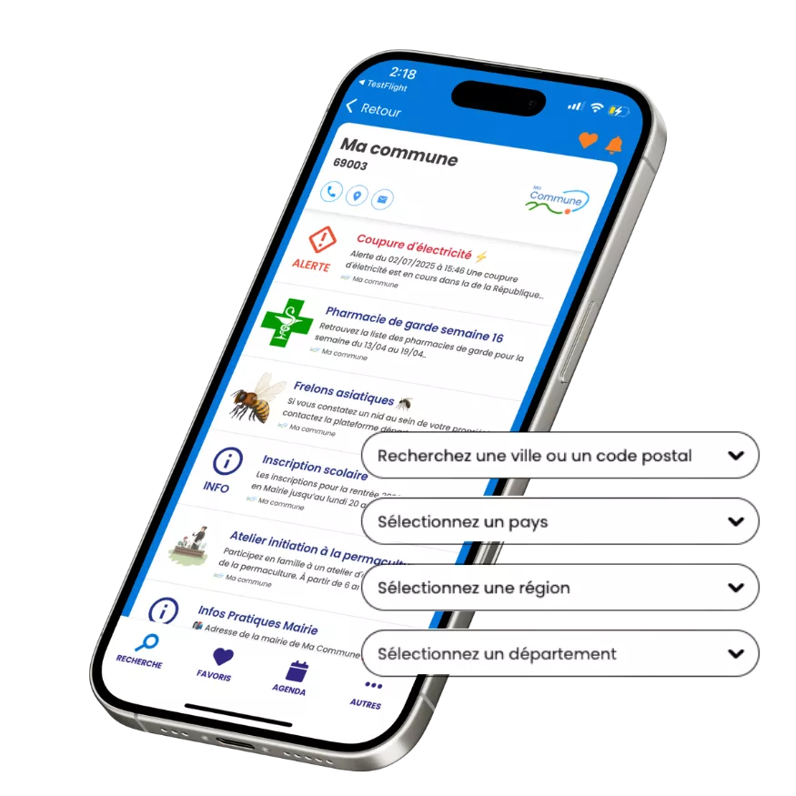 Recherche de communes sur PanneauPocket