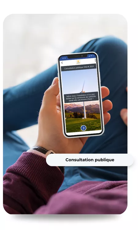 Visuel d'une consultation publique ZAEnR via un sondage en ligne