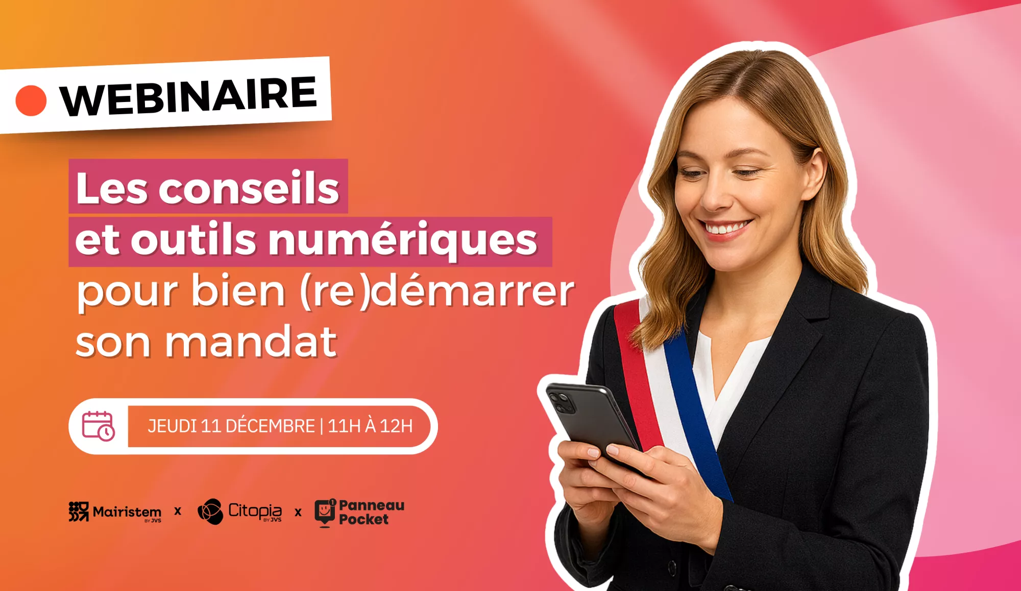 Vignette du webinaire Les conseils  et outils numériques  pour bien (re)démarrer  son mandat