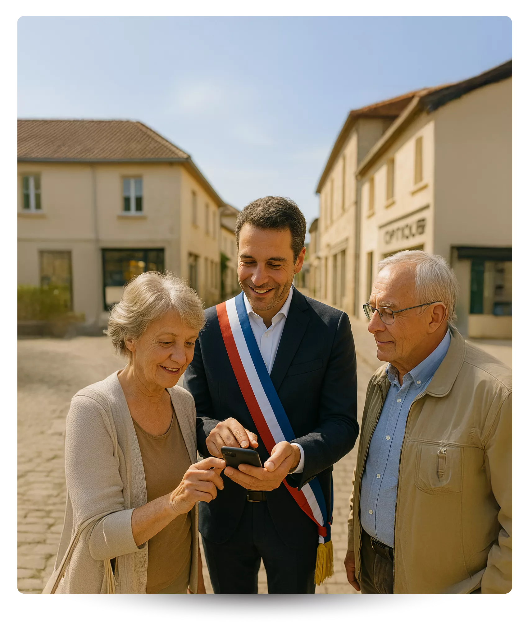 Élu en train de discuter avec des citoyens