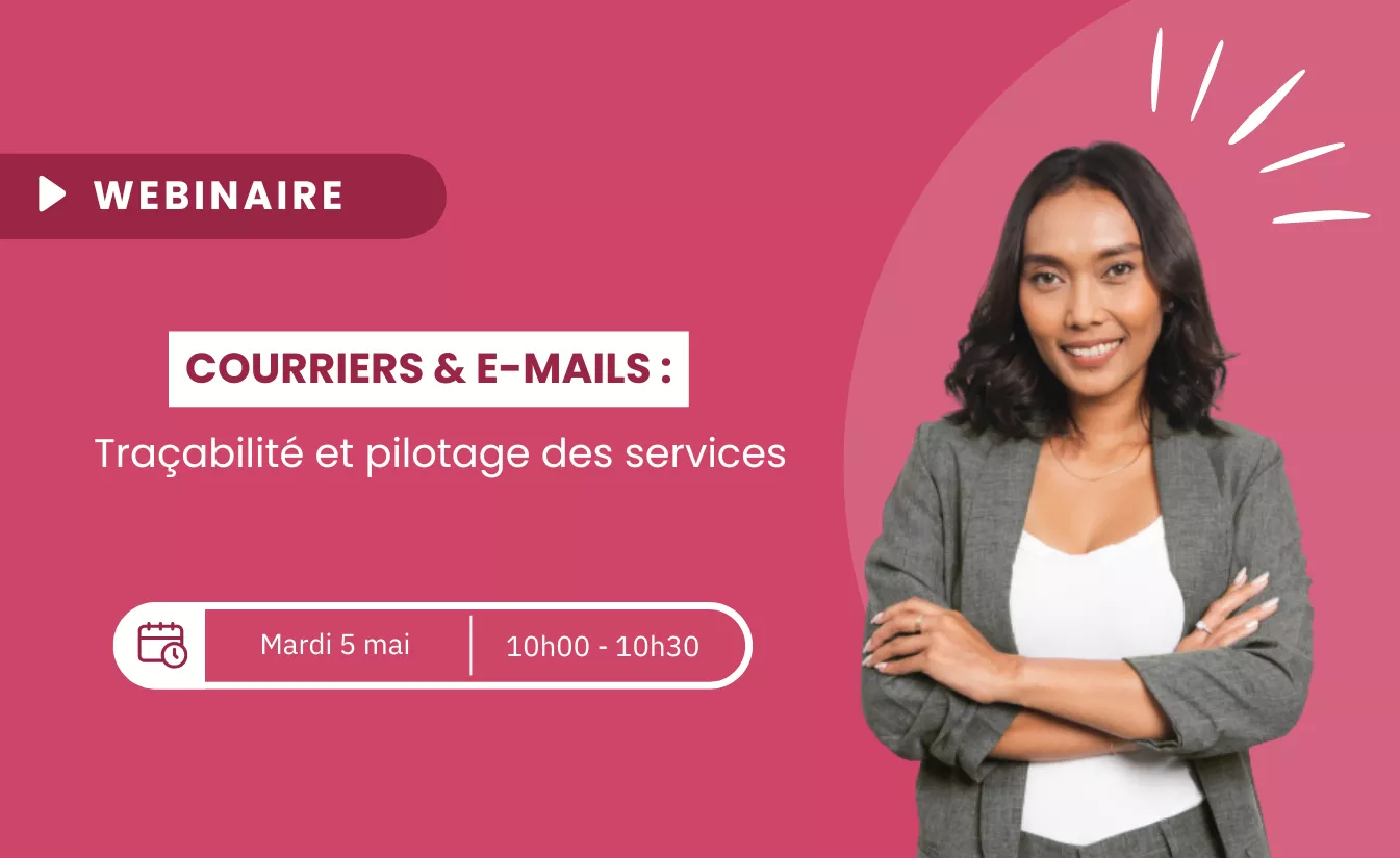 Bannière webinaire Courriers & e-mails : Traçabilité et pilotage des services
