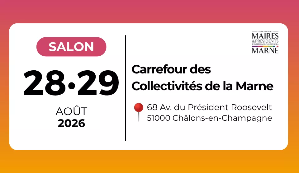 Bannière d'info sur le carrefour des collectivités de la Marne ou Citopia est présent
